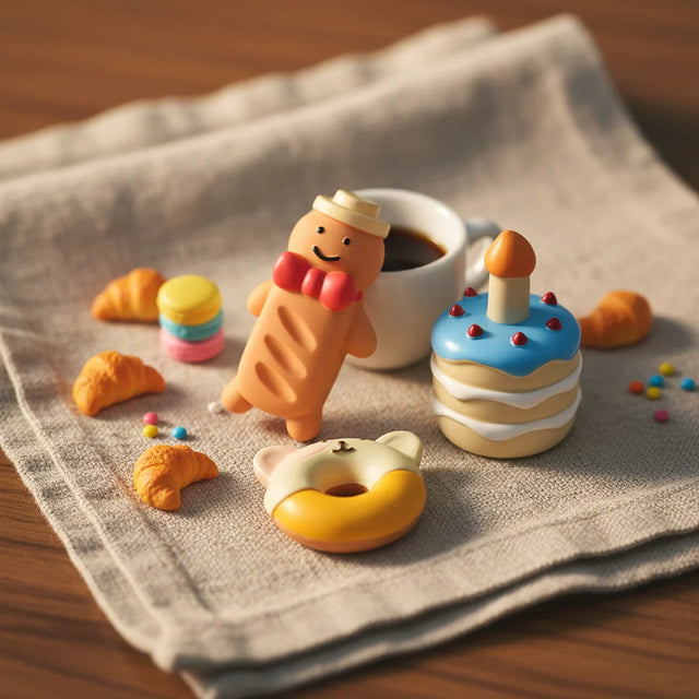 ginger man and cup cake shaped toys